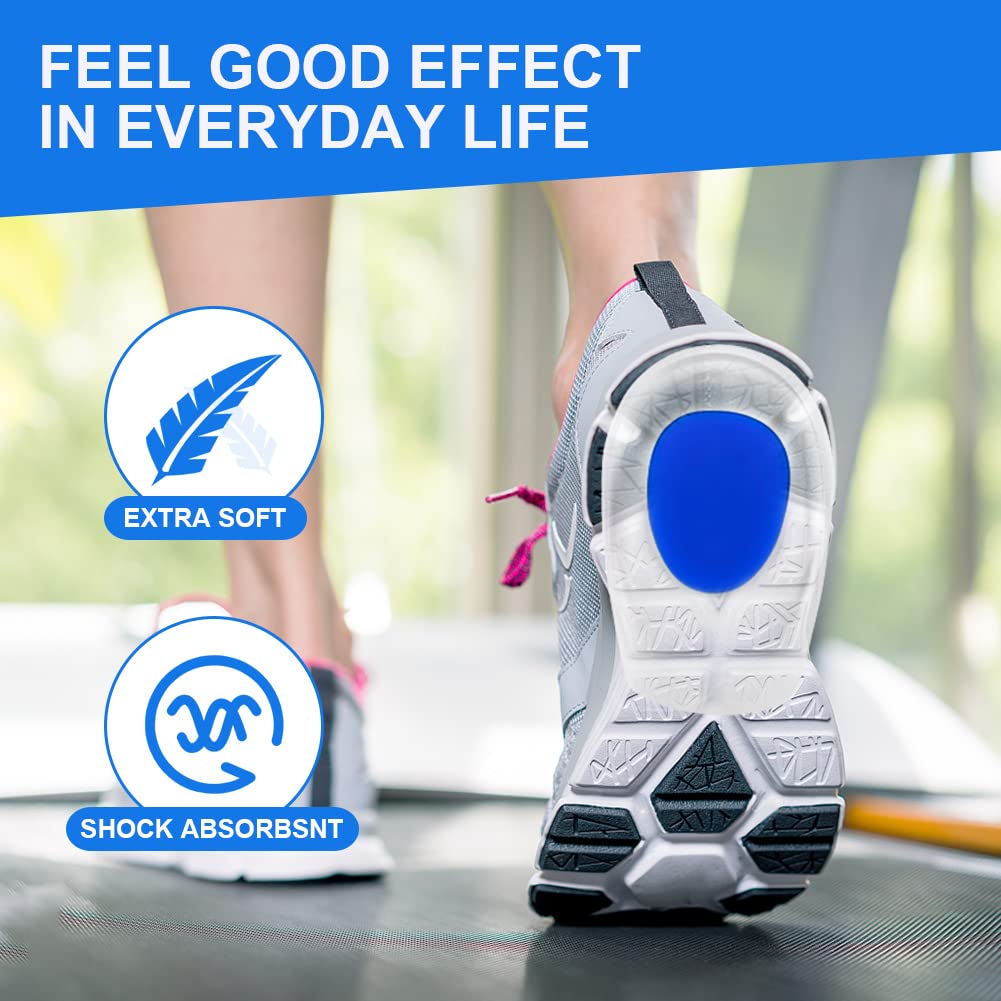 ACWOO Taloneras Silicona, 2 Pares Plantillas de Talón Gel, Almohadillas de gel de Silicona, Taloneras Fascitis Plantar, Calzado para el Talón para Apoyar, Reducir los Golpes y Aliviar el Dolor (S)