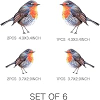 Vista 3 de Pegatinas de vinilo de pájaros, calcomanía de petirrojo, calcomanías de espejo, calcomanías de vinilo para automóvil, calcomanía de pared