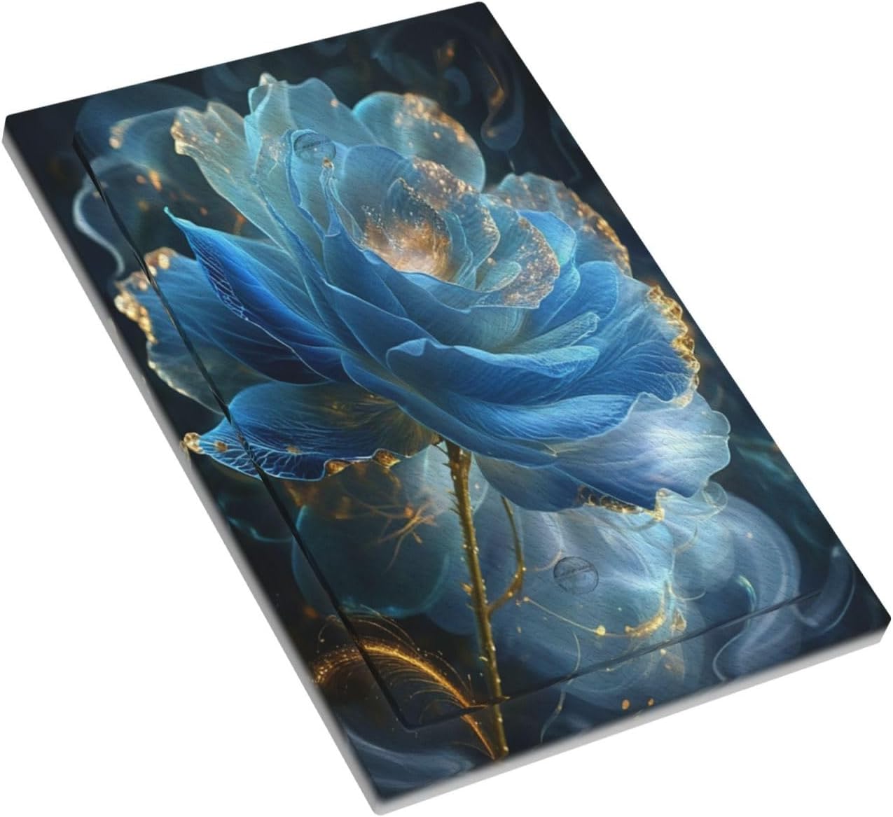 Light Switch Cover Blooming Blue Rose Flower Decorative Wall Plate Cover 1 Gang Blank No Device Outlet Covers Electrical Switchplate for Bathroom Bedroom Decor image 3