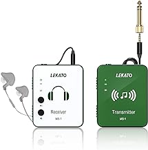 LEKATO MS-1G Drahtloses In-Ear Monitor System, Professionelles kabelloses 2.4G Stereo IEM-System mit Sender & Empfänger Betrieb im Mono- und Stereo-Mode Geeignet für Studio, Live-Auftritt und Musiker
