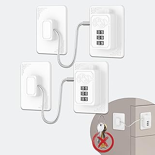 2 Pack Refrigerator Locks with 3 Digit Code, Easy Install Fridge Lock Combination, Premium Freezer Lock, Child Proof Cabinet Locks for Refrigerators, Drawers, Closets, Windows (White)