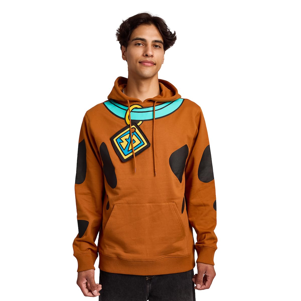 Bioworld Men's Brown Scooby Doo Character Cosplay Hoodie, L