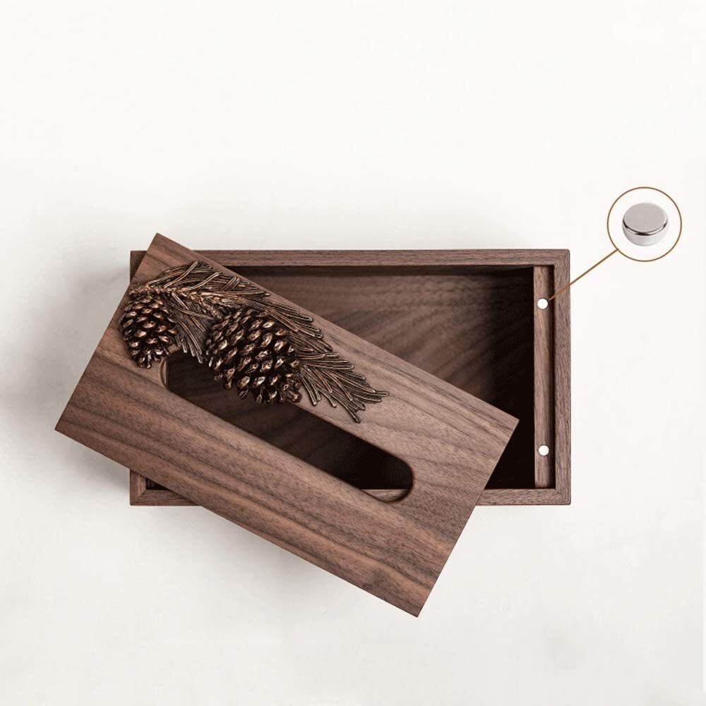 Porta pañuelos de cerámica, dispensador de pañuelos faciales, Porta Mantel Rectangular de Madera de Nogal, Porta pañuelos, Porta servilletas, Caja de Almacenamiento de servilletas