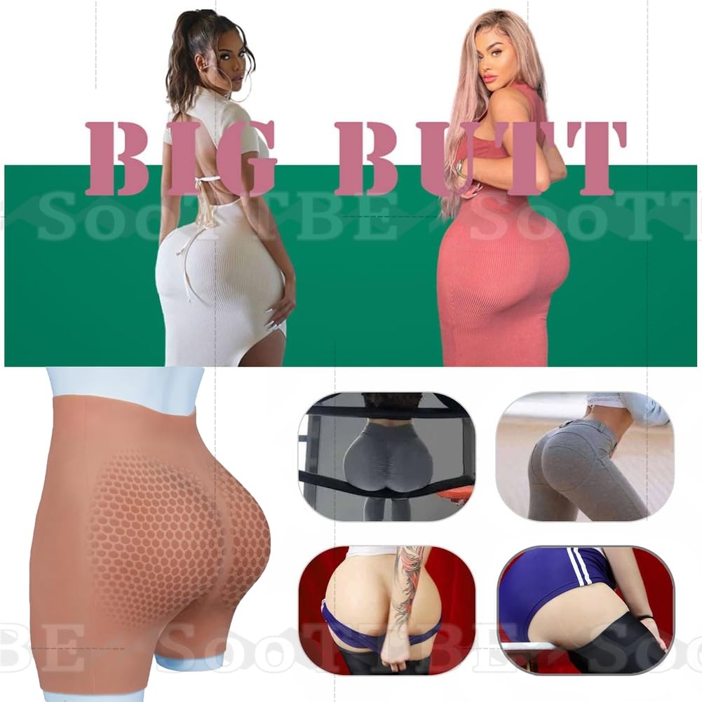 Braguitas Realistas De Silicona Abierta En La Entrepierna Panal De Miel Moldeadora De Culo Postizo Braguitas De Cintura Alta Ropa Interior Transpirable para Cosplay
