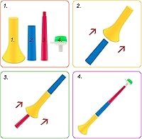 Vista 3 de 6 bocinas plegables de plástico para estadio, bocinas de aire plegables para eventos deportivos, juegos de fútbol, graduación, escuela, deportes