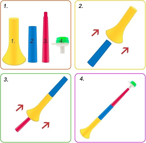 Miniatura 3 de 6 bocinas plegables de plástico para estadio, bocinas de aire plegables para eventos deportivos, juegos de fútbol, graduación, escuela, deportes,