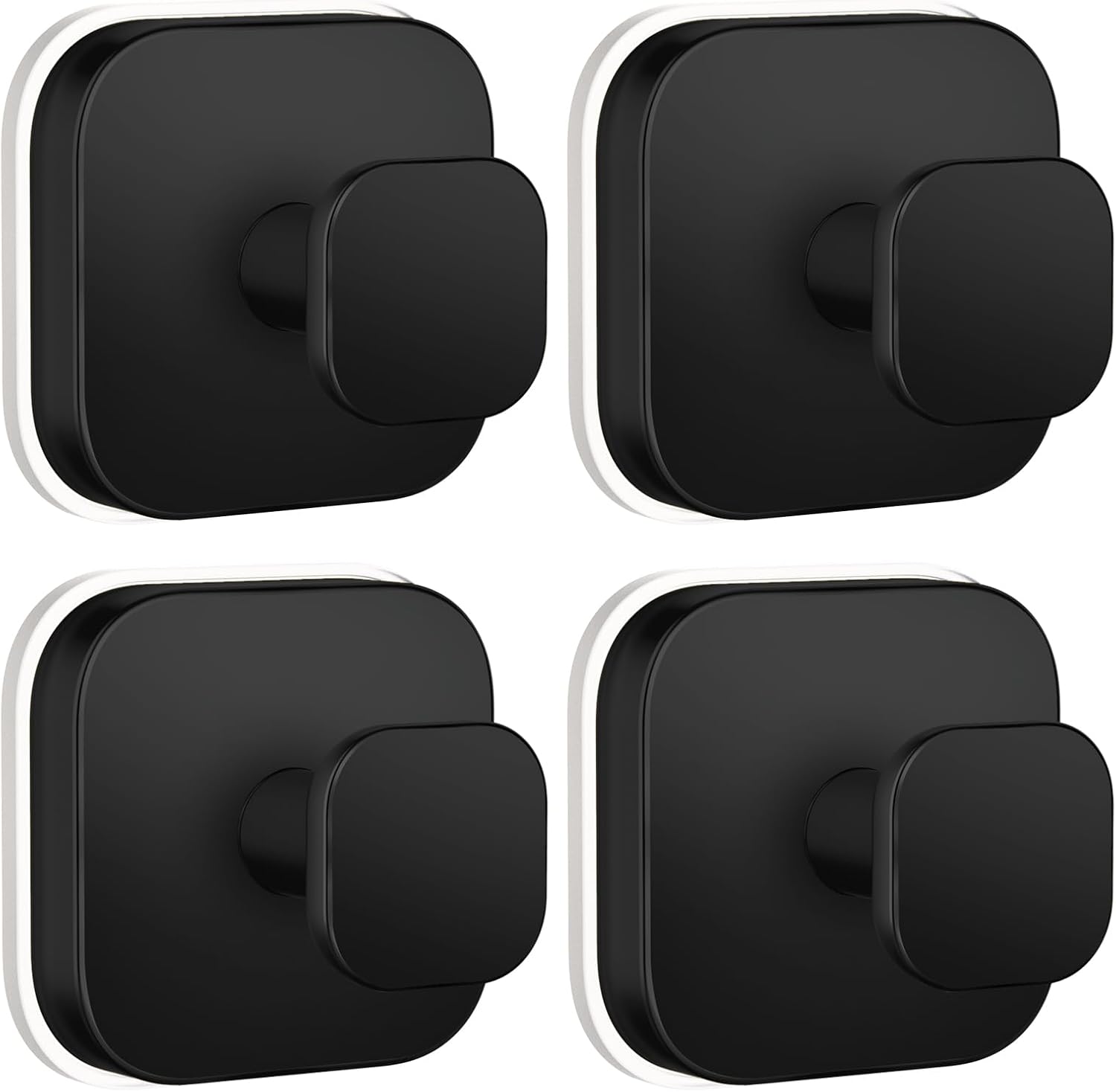 Suction Cup Hooks for Shower,Heavy Duty Shower Hooks for Bathroom Wall,Glass Windows,Smooth Doors to Hang Towels,Robes,Coat,Reusable Suction Cup Wreath Hanger for Christmas Wreaths-Black(4 Pack)