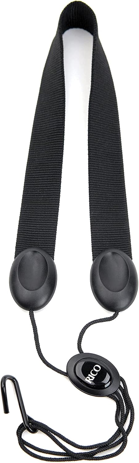 Rico Saxophone Strap, Tenor/Baritone, Black Nylon