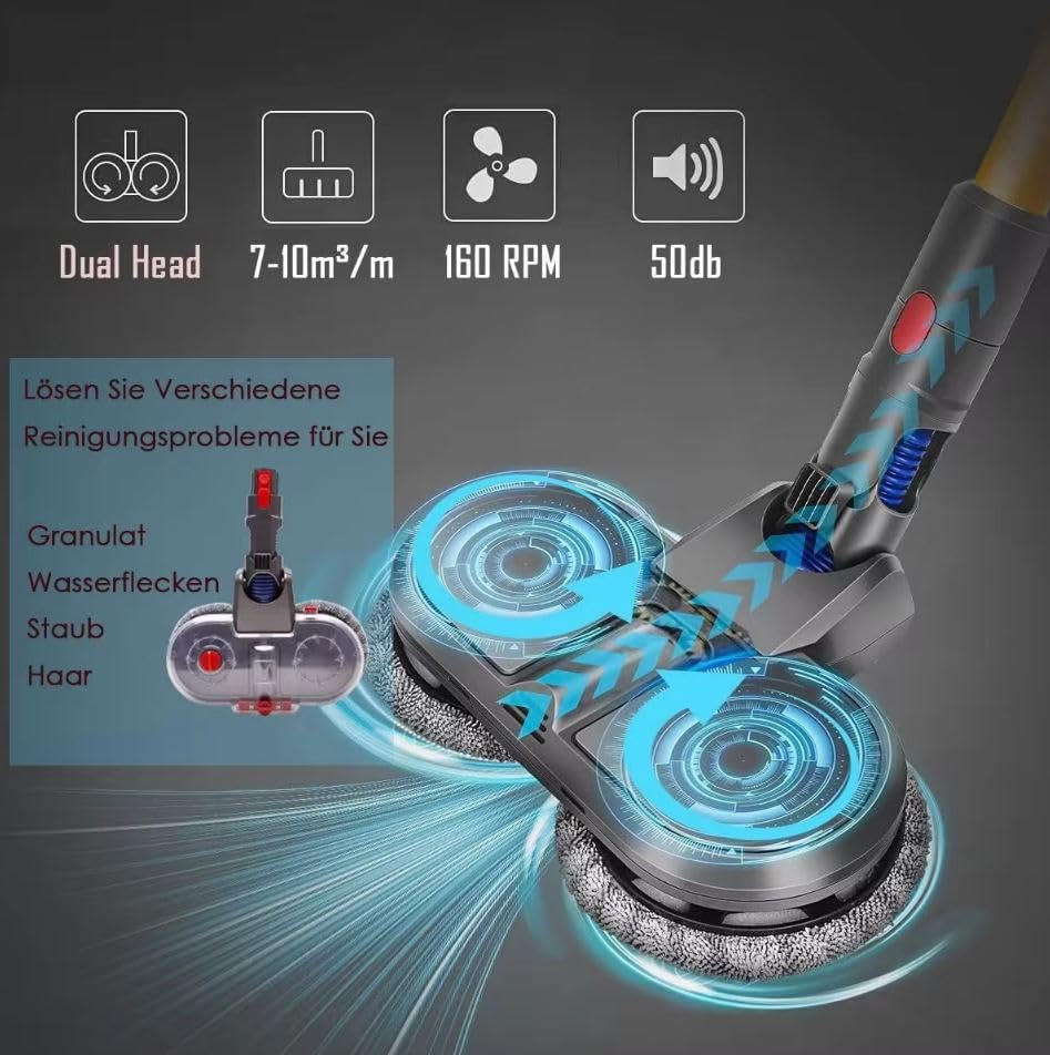 Cepillo de cabeza eléctrico con agua para aspiradora Dyson, accesorios de limpieza, V7 V8 V10 V11