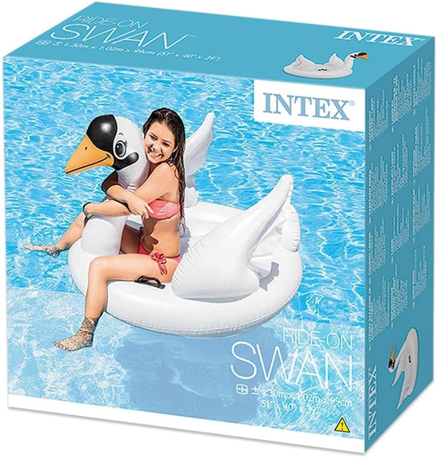 Intex 57557 Island Inflatable Swan 130 x 102 x 99 cm, Multicoloured, 3.Pequeño