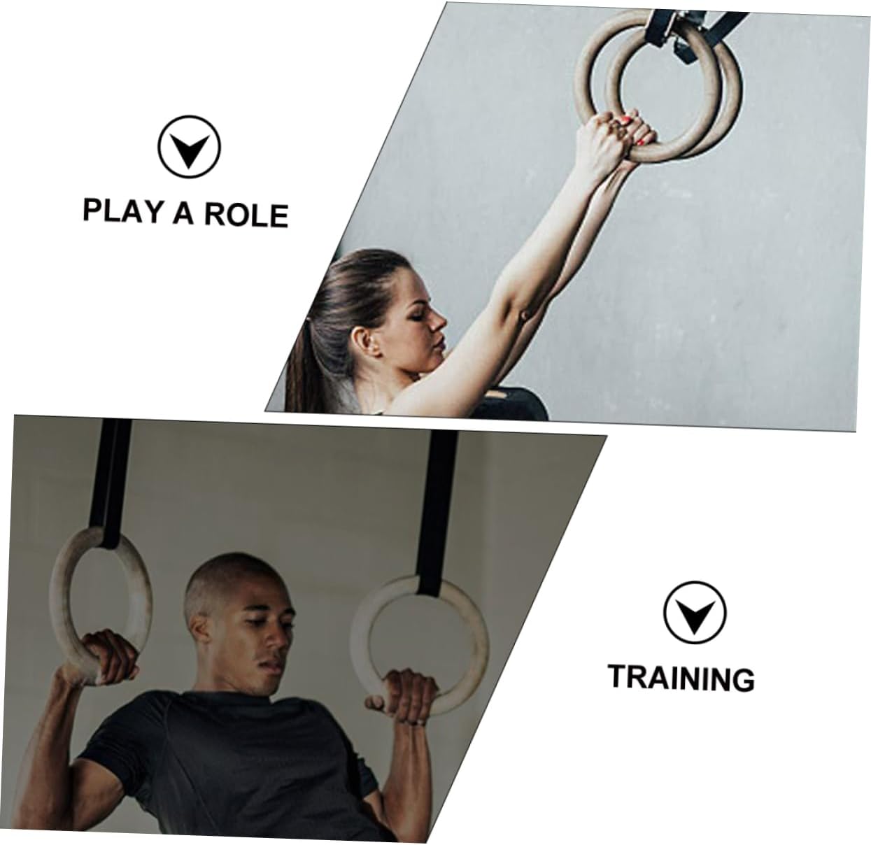 BESPORTBLE Exercise Ring Gymnastics Straps Gymnastic Rings for Pull Ups Dips and Strength Training