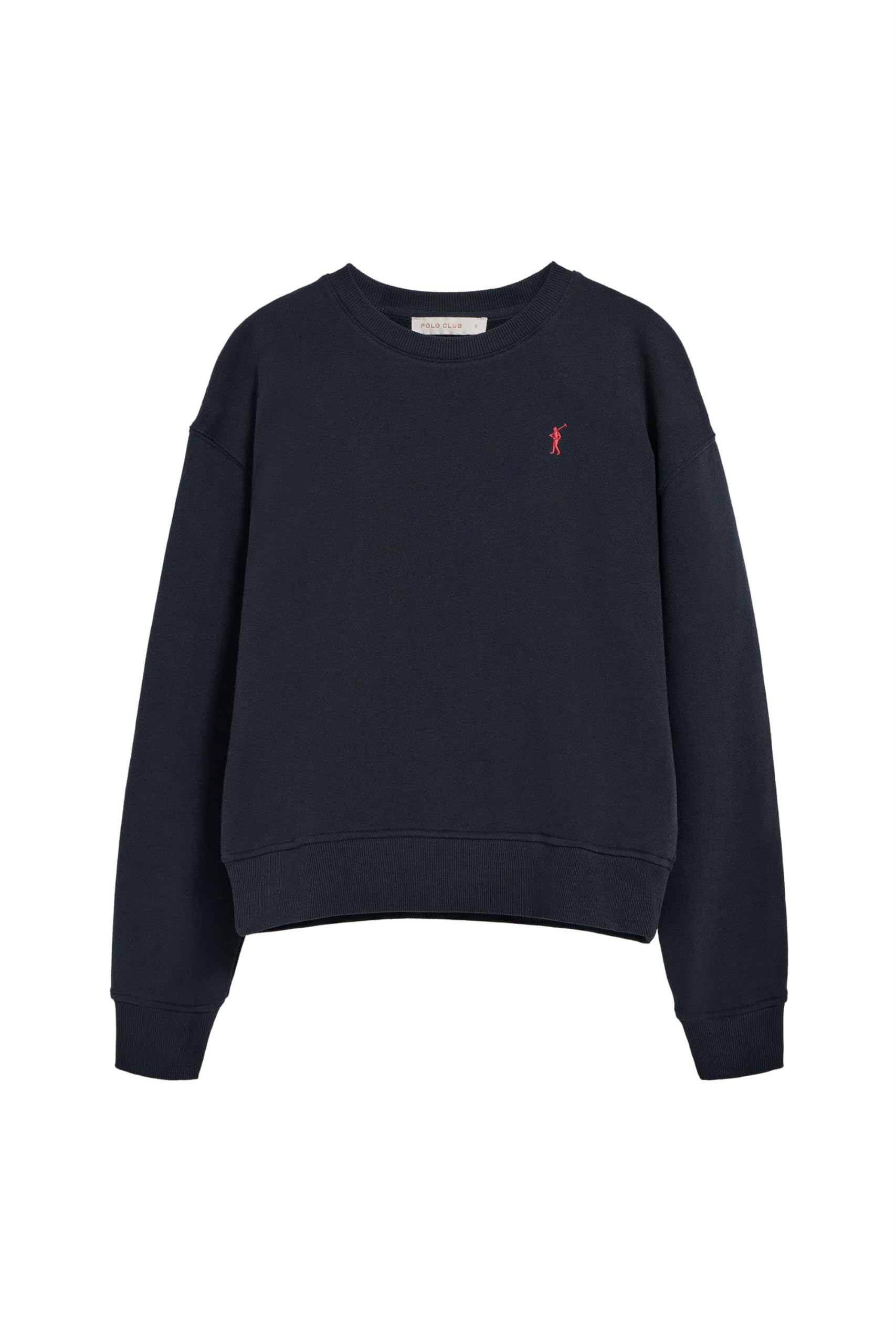 Polo Club Sudadera de Cuello Redondo para Mujer 100% Algodón - Sweatshirt Manga Larga con Logo Bordado