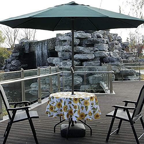 Melaluxe Outdoor Tablecloth with Umbrella Hole, 60 inch Round by Melaluxe - Used condition - Image 3