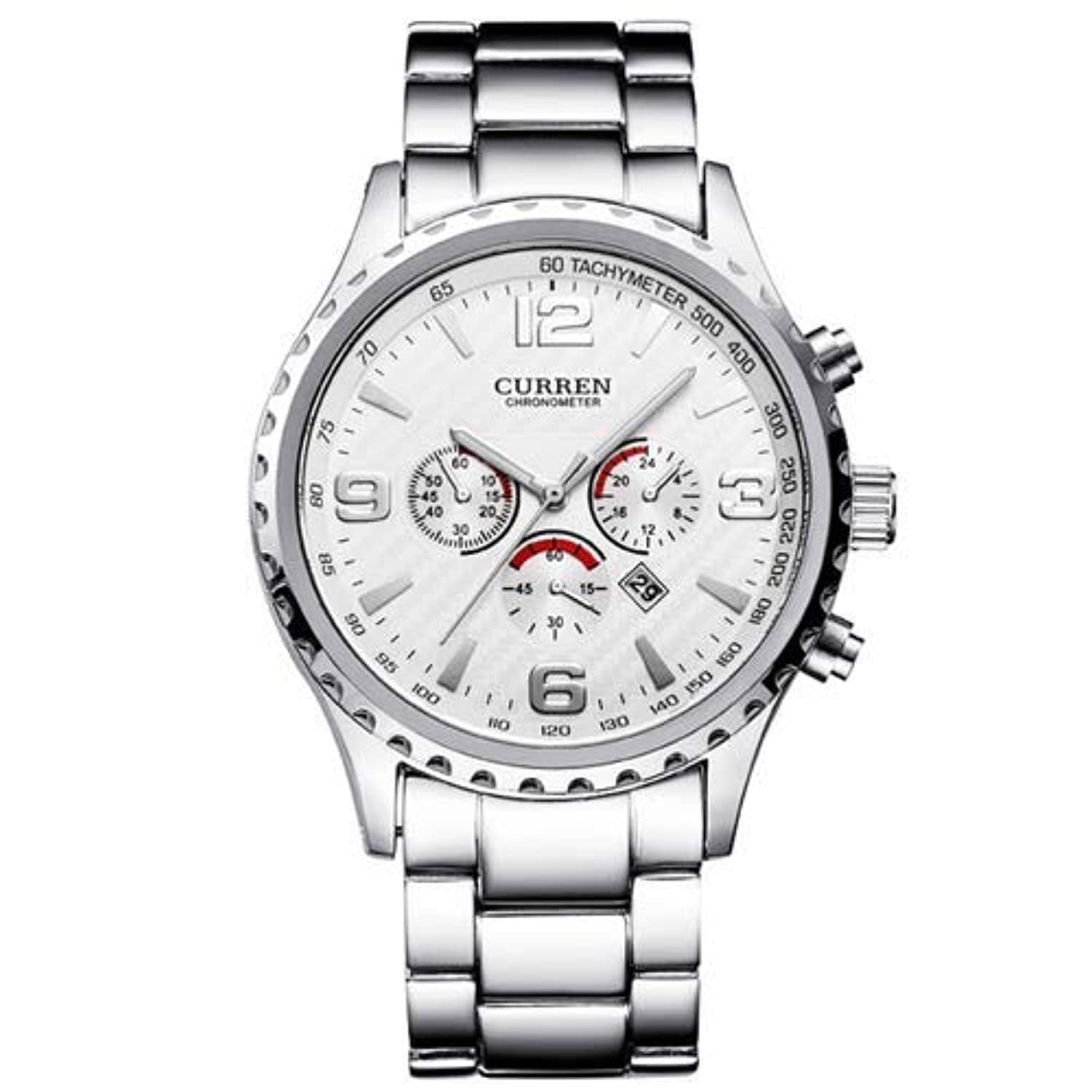 Curren Men Casual Watches With Luxury Dail and Stainless steel, multi, bracelet