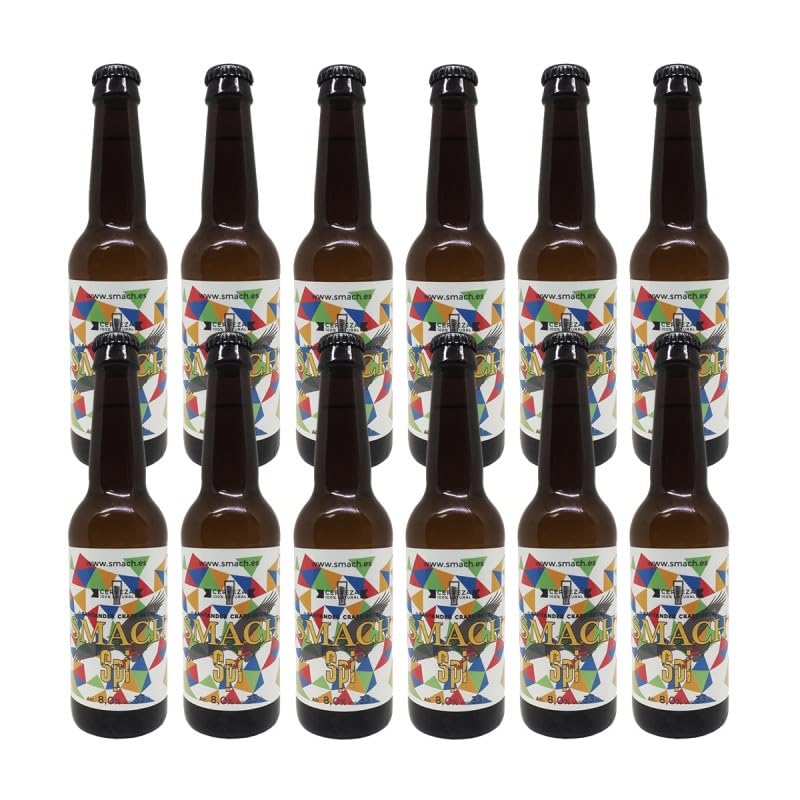 SMACH Cerveza Artesana SPI Doble IPA (DIPA) – 8% Vol, 330 ml – Alta Intensidad, Notas Tropicales y Amargor Potente (Pack 12)
