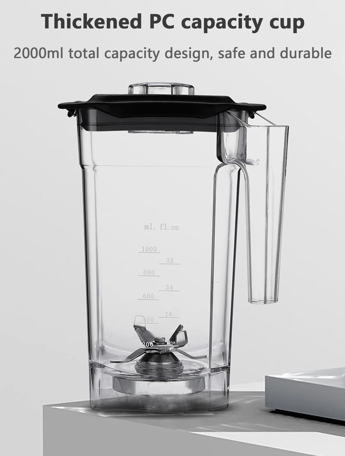 Urządzenie do smoothie, blender 2 l, blender komercyjny 2200 W, wielofunkcyjny, szybki elektryczny blender do żywności, do koktajli, soków, koktajli mlecznych