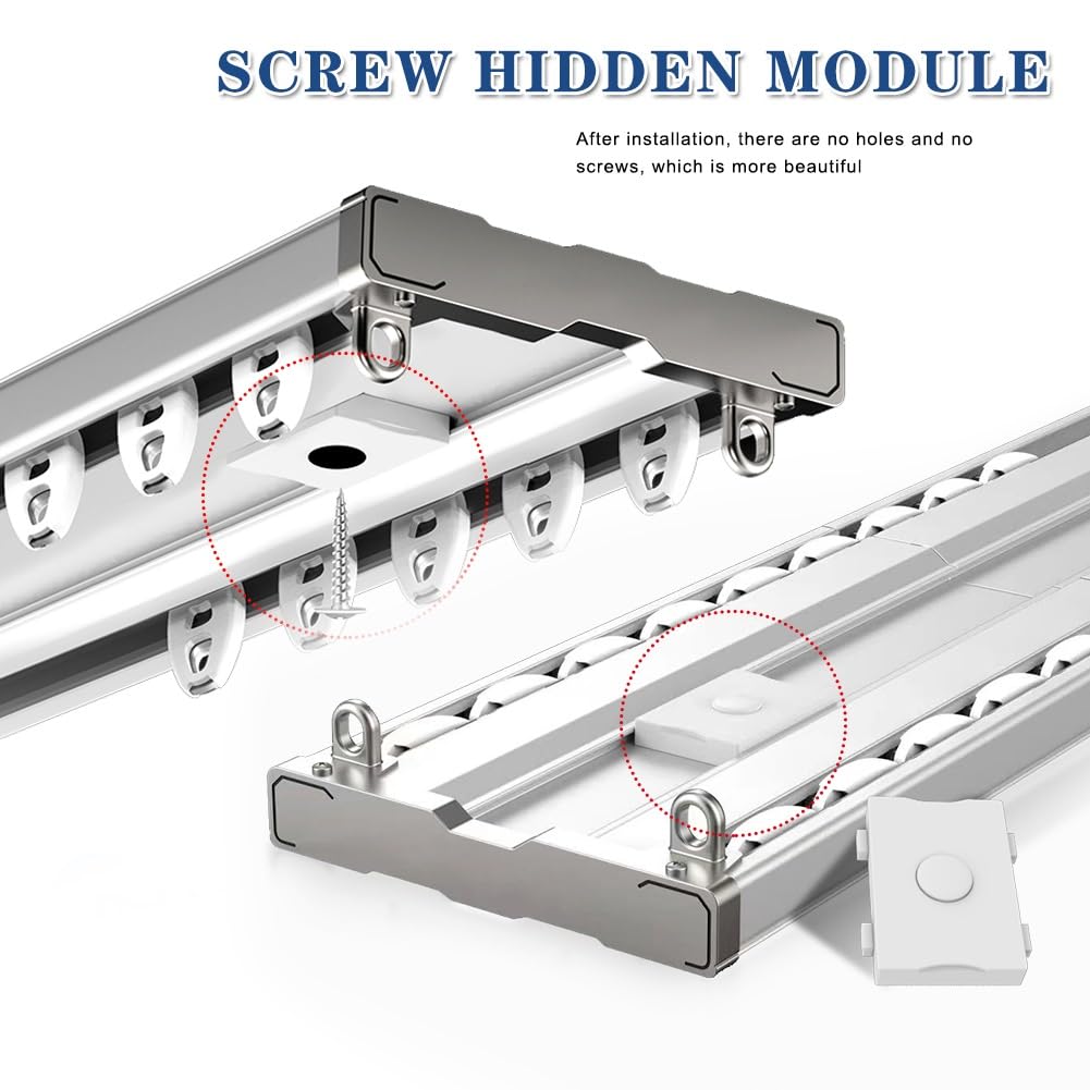 Aluminiowa szyna do zasłon, do montażu sufitowego, wytrzymałe karnisze do salonu, sypialni, przegrody, zestaw szyn 1-10 m