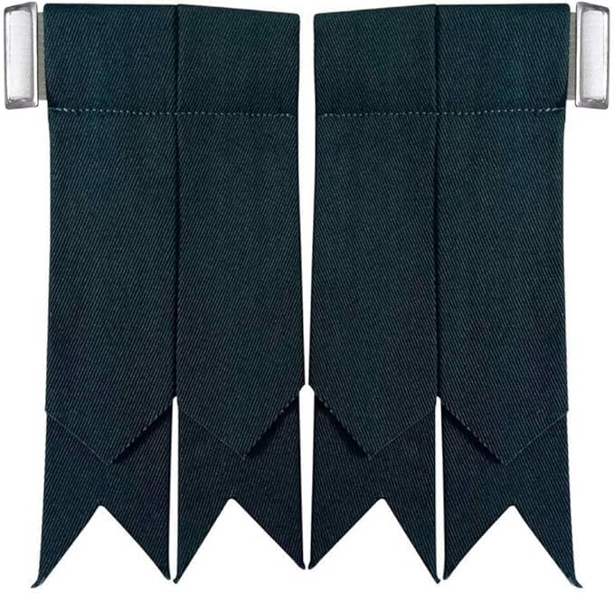 Tartan Kilt Hose Sock Flashes with Heavy Buckle Adjusters