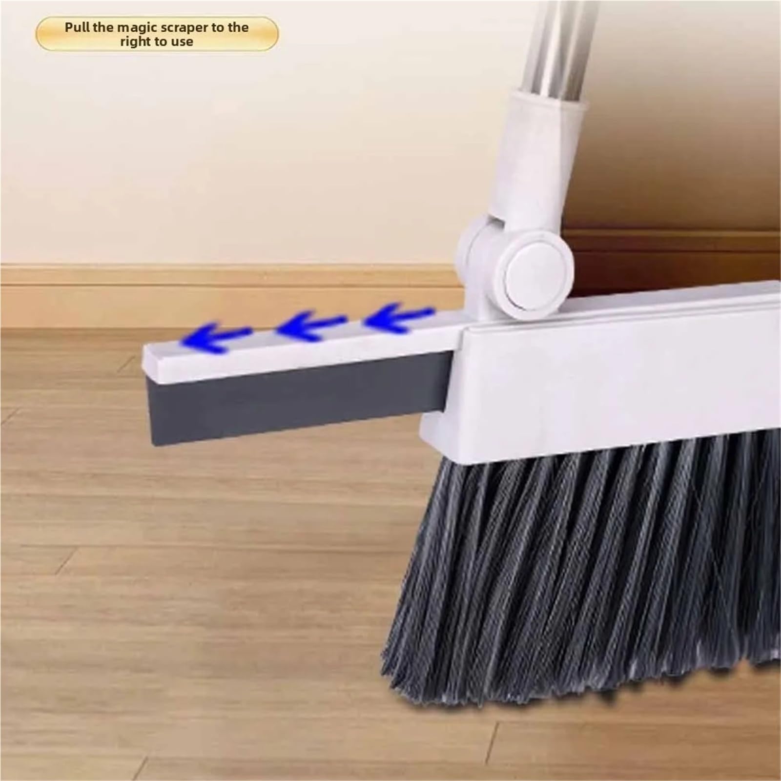 Juego De Escoba Y Recogedor Juego de Escoba y recogedor Plegable con Peine Dientes, Cepillo Limpieza Funcional Multifuncional for el hogar, Cocina Suelo Oficina(4-in-1Gray)