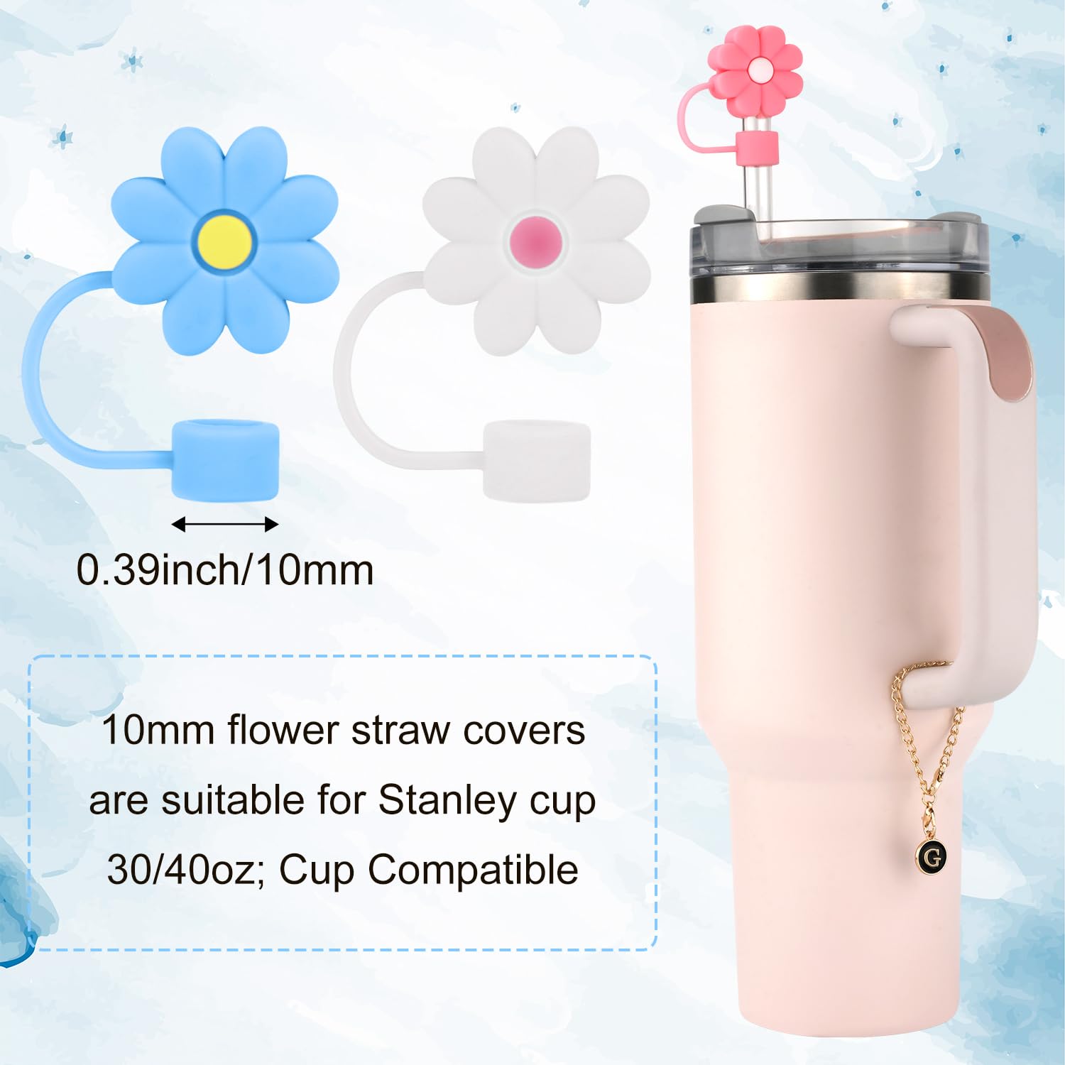 Couvercle Paille Stanley 12 Accessoires Anti-fuite Pour Stanley Cup - Bouchons Silicone Qualité Alimentaire - Compatibles 30/40 Oz - Avec Couvercles Paille Anti-fuite Tasse