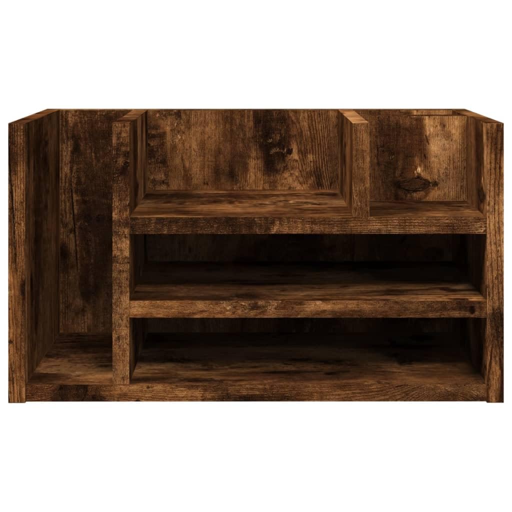 Organizer Scrivania Rovere Fumo 44,5x24x25cm Legno Multistrato,Organizer da Scrivania,Portaoggetti da Scrivania,Organizer da Scrivania-848042