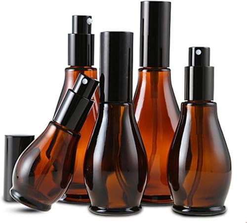 Miniatura 2 de Botellas rociadoras de vidrio ámbar recargables vacías de 1.7 fl oz1.67 onzas, contenedores de aerosol de almacenamiento de perfume cosmético con