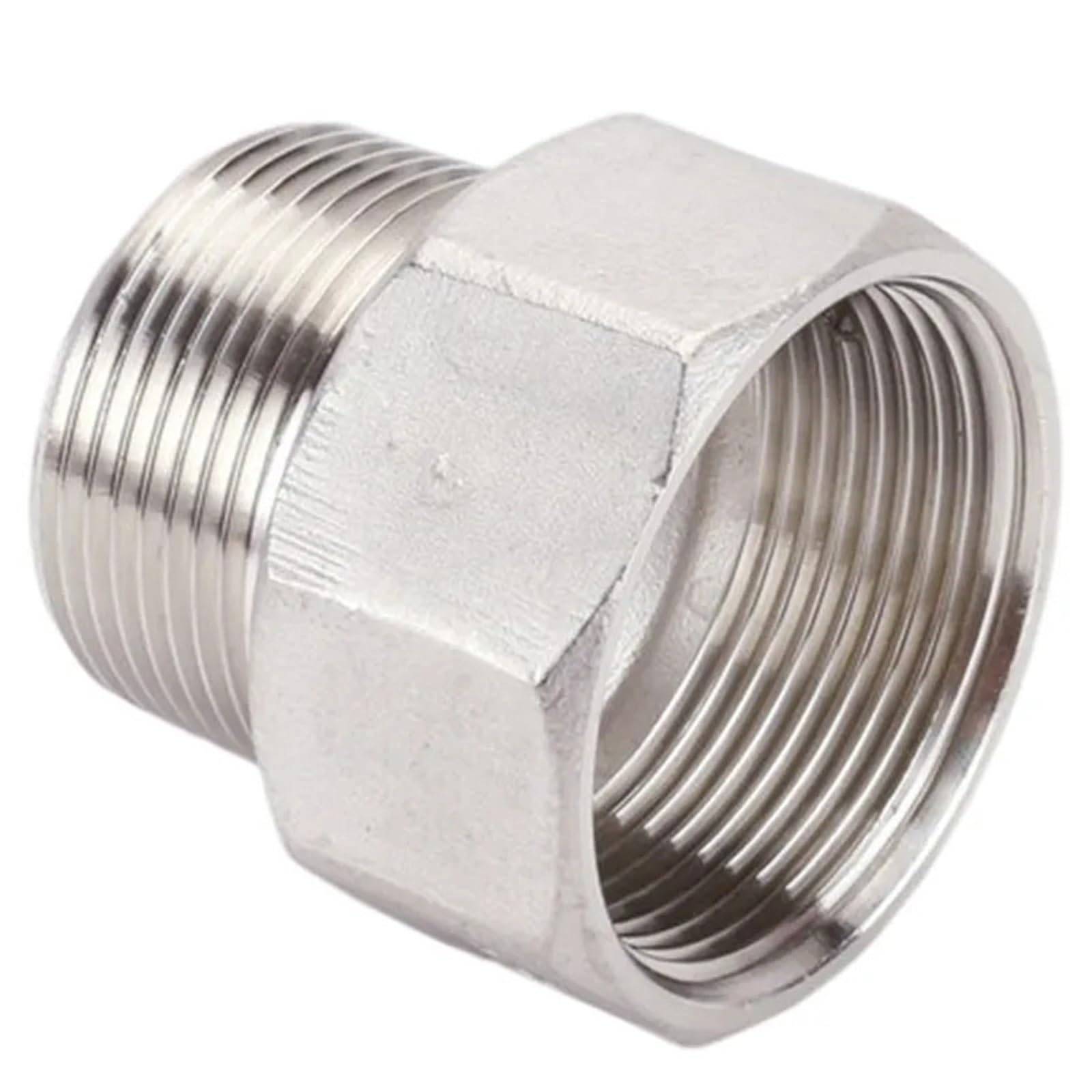 Wtukmo 6pcs DN8-DN50 SS304 Stainless Steel Pipe Fitting 1/4 3/8 1/2 3/4 1 1-1/4 1-1/2 2 BSP Male to Female Thread Tube Connector(DN8 Female,DN20 Male)