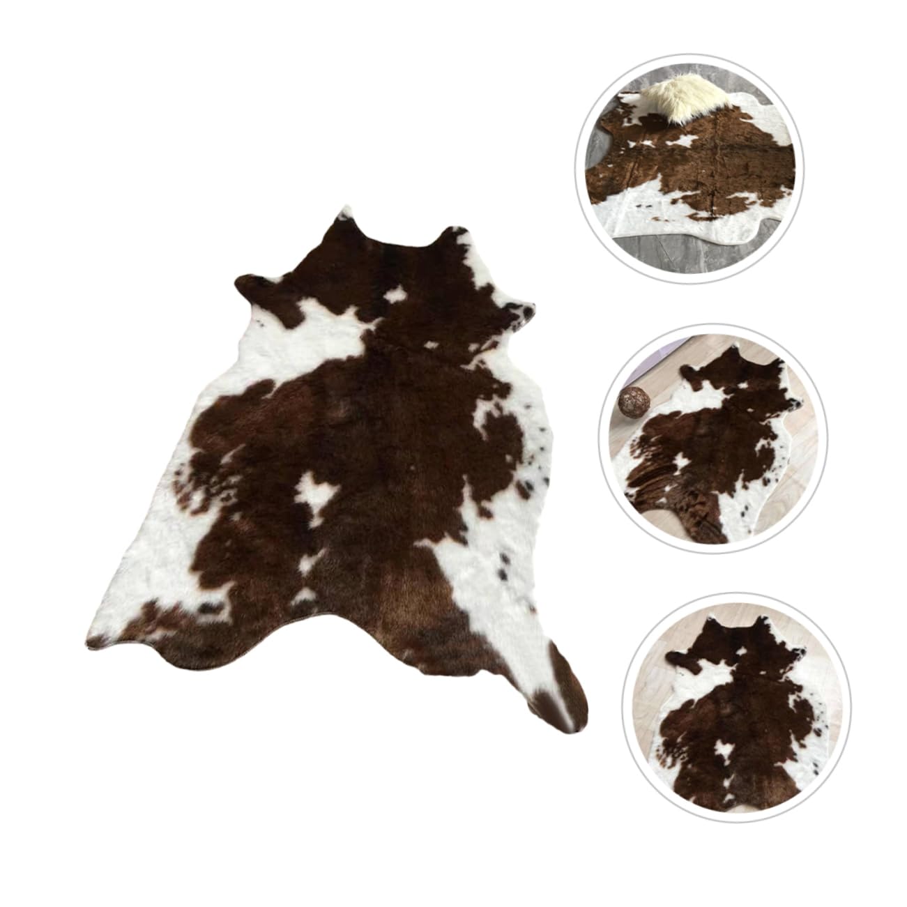 SOLUSTRE Tapis de Sol Moelleux à Motifs Animaux Imitation Peau de Vache Marron Léger pour Décoration Maison Salon Chambre Confortable et Chaleureux