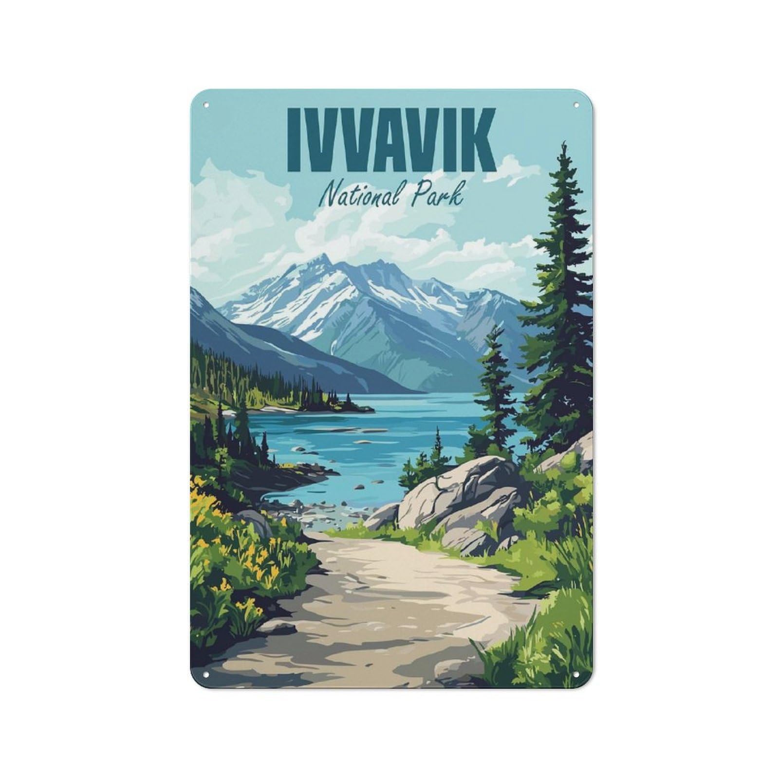 Junmoney Style-23 Ivvavik National Park Canada Tin Sign 30X20cm, Vintage Home Bar Decor For Cafe, Pub, Workshop Or Home Bar, For Relaxed Wall Styling