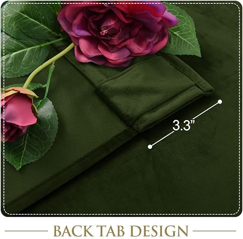 Miniatura 5 de StangH Cortinas de terciopelo de 120 pulgadas de largo para telón de fondo de Navidad, cortinas de lujo con aislamiento térmico para sala de estar,