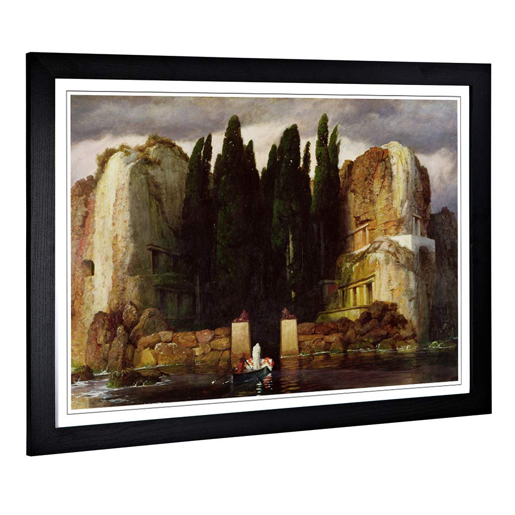 Arnold Bocklin Isle of The Dead Framed Wall Art Print A2 Black