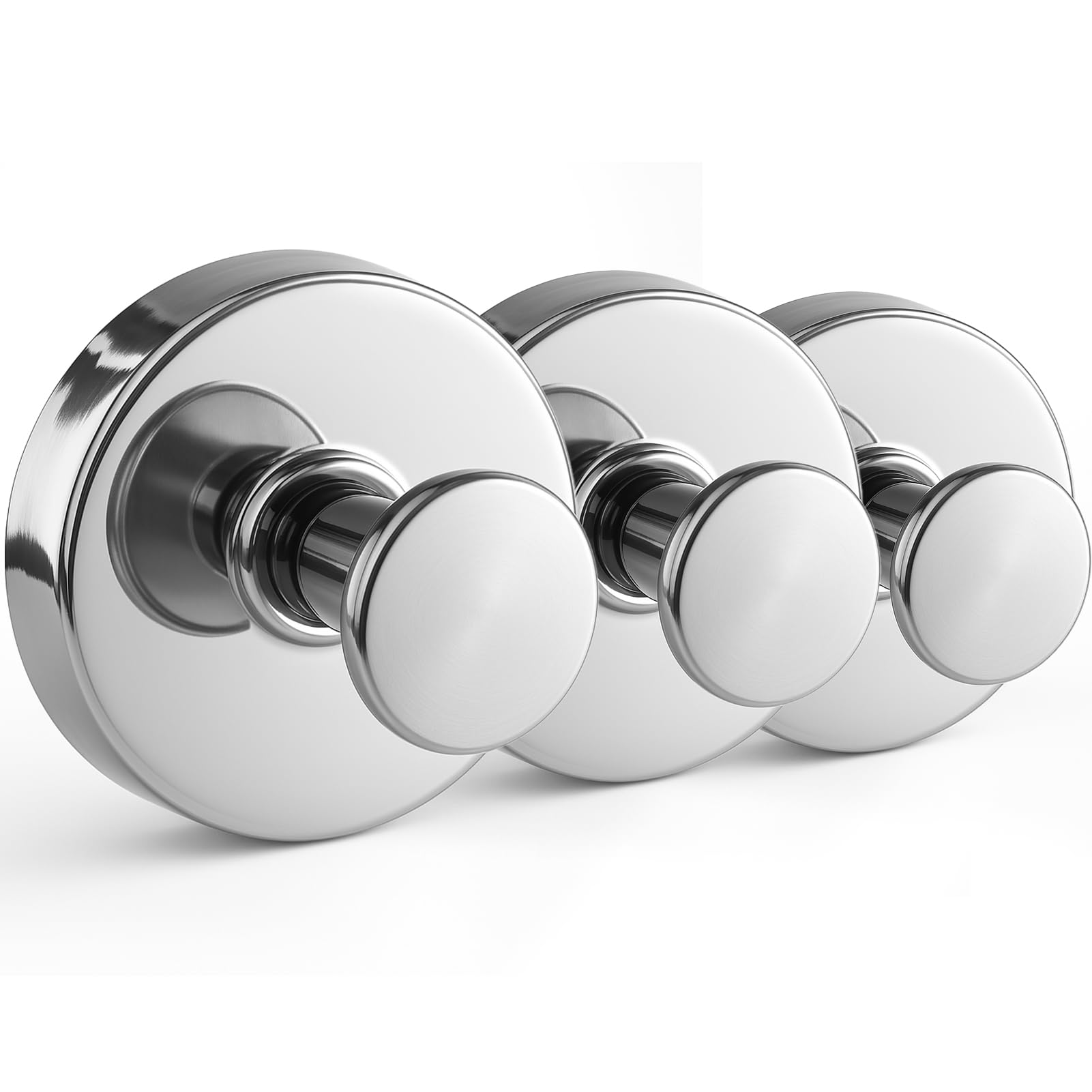 byojia Suction Cup Hooks, Shower Hooks for Inside Shower, No-Drill Towel Hook Stainless Steel Waterproof Suction Hook for Wreaths, Loofah, Towel, Coat, Bath Robe (Chrome, 3Pcs) — image 1