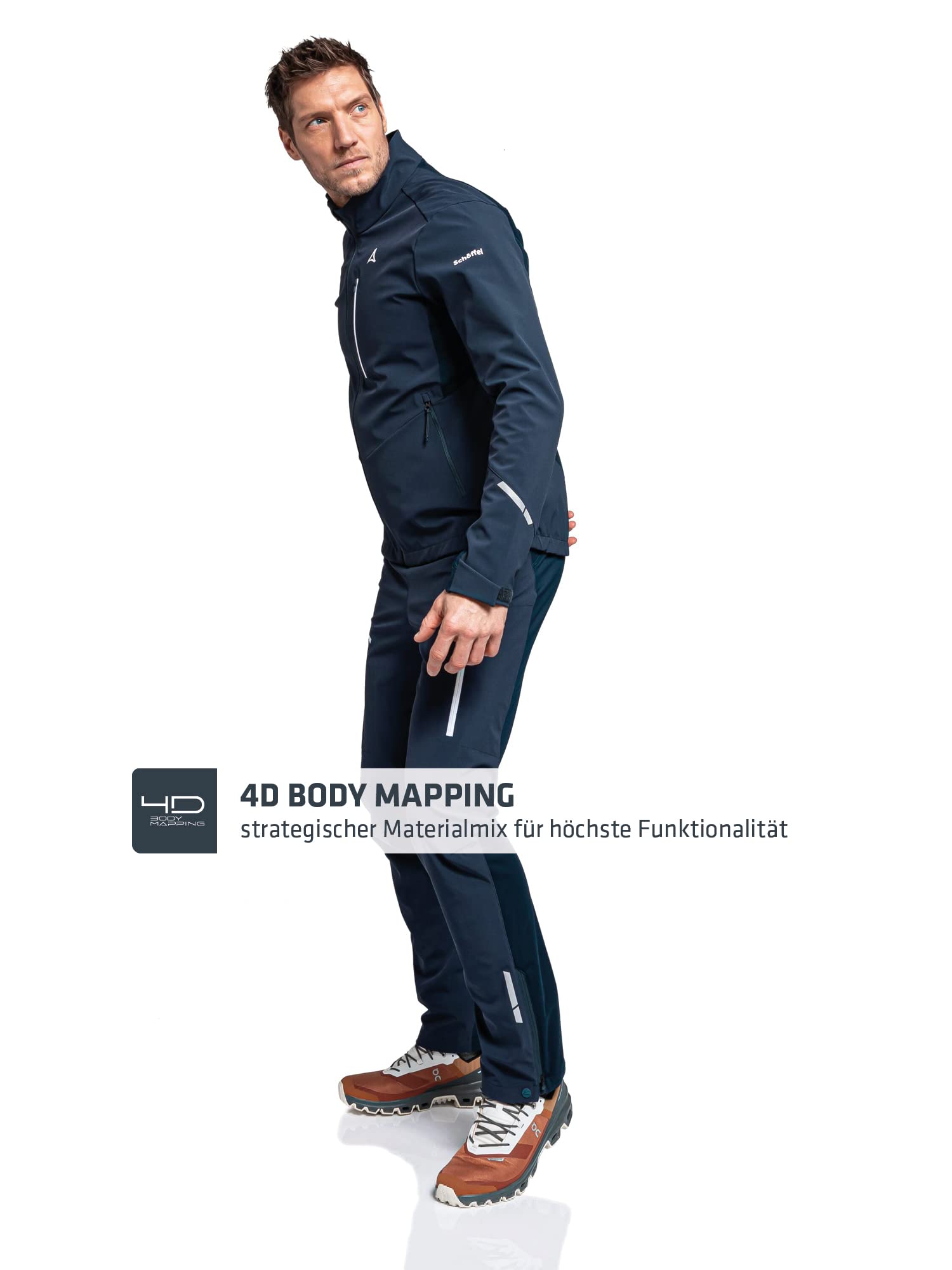 Schöffel Herren Softshell Jacket Rinnen M, wind- und wasserabweisende Winter Wanderjacke mit Body Mapping Technologie, atmungsaktive Outdoorjacke für Wintersport