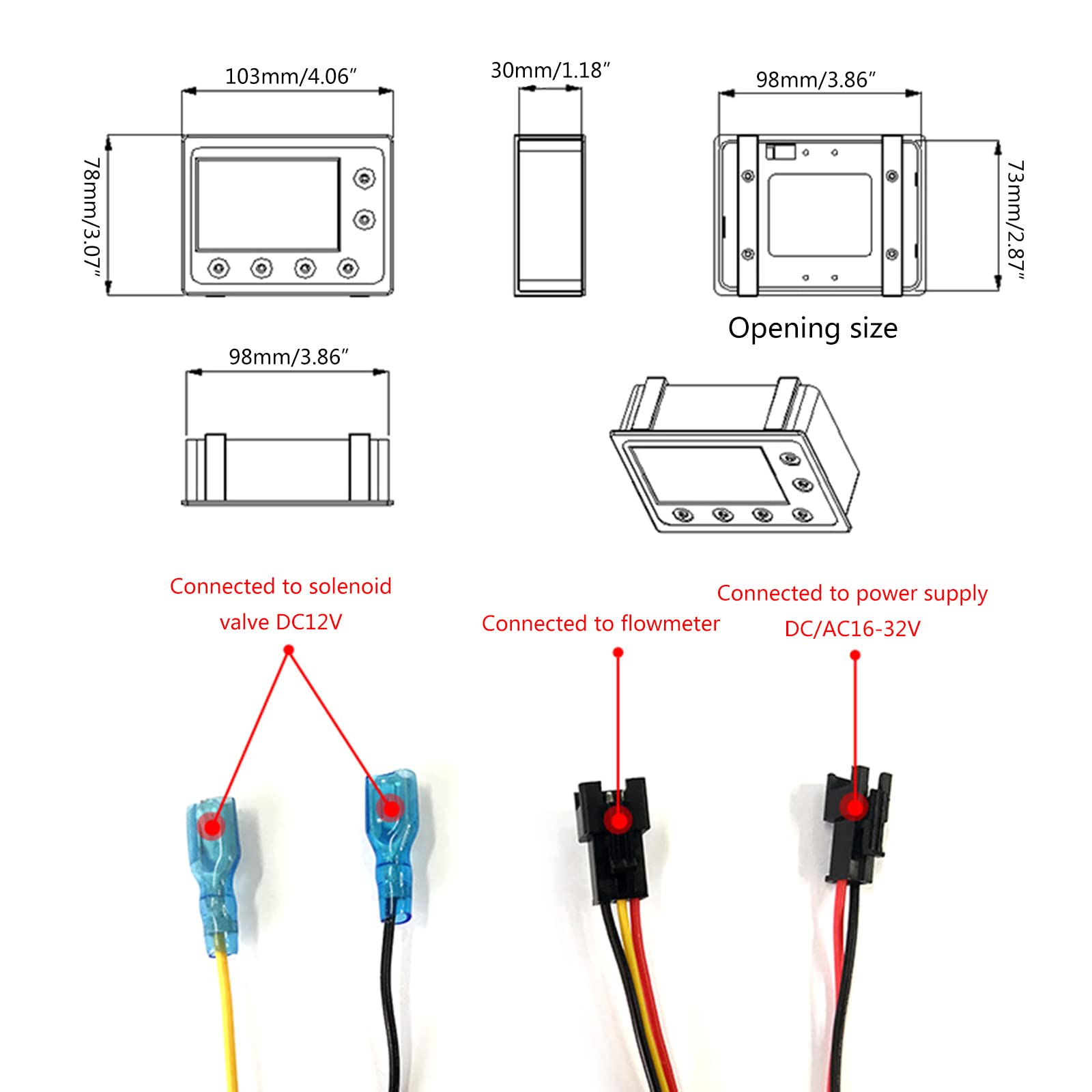 Medidor de flujo de líquido de agua con pantalla digital, controlador cuantitativo, contador de litros, galón, caudal total, medidor de caudal, sensor de flujo de agua, interruptor de flujo para