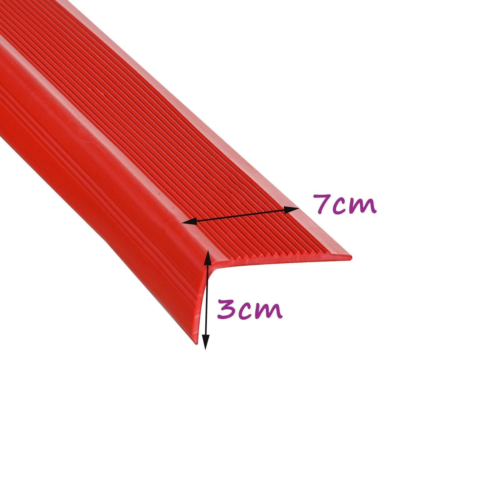 Forma De L Tiras Antideslizantes para Peldaños, Peldaños De Escalera De Goma Antideslizantes For Exteriores, Material De Pvc, Adhesivo Y Antideslizante, Apto para Hoteles, Hospitales ( Color : Red , S