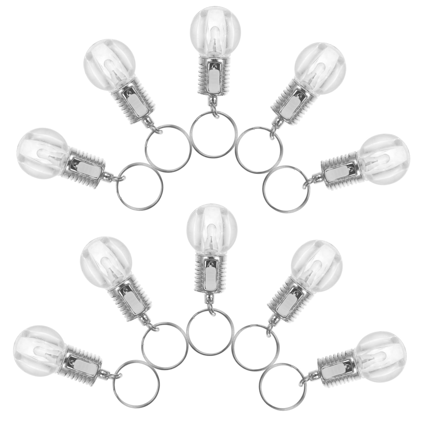 SEWOART Led Bulb Key Chain Mini Flashlight Keychain Bulk Colorful Light Acrylic Stainless Steel Keyring