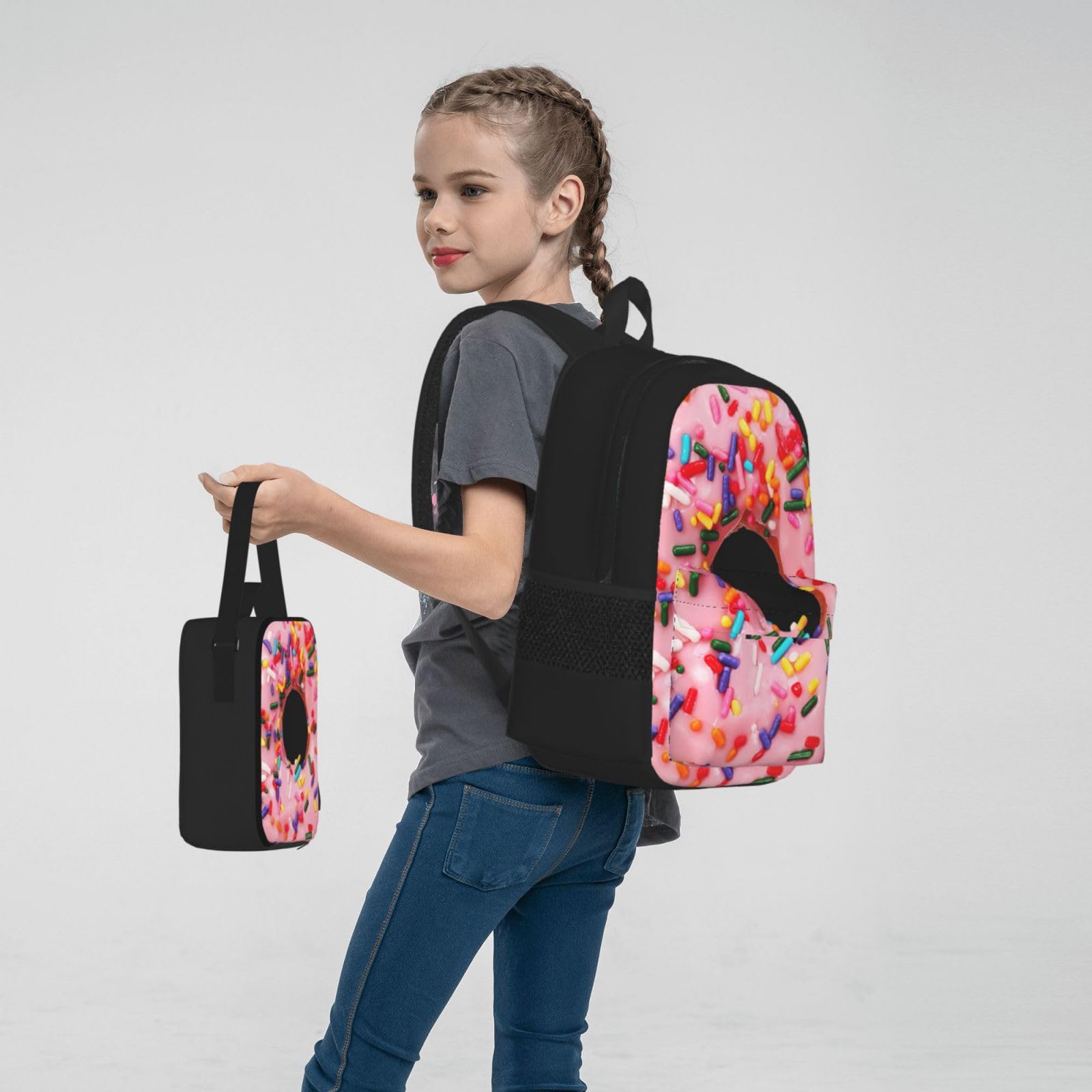 Zaino, borsa portapranzo, astuccio, set da 3 pezzi, per lavoro e