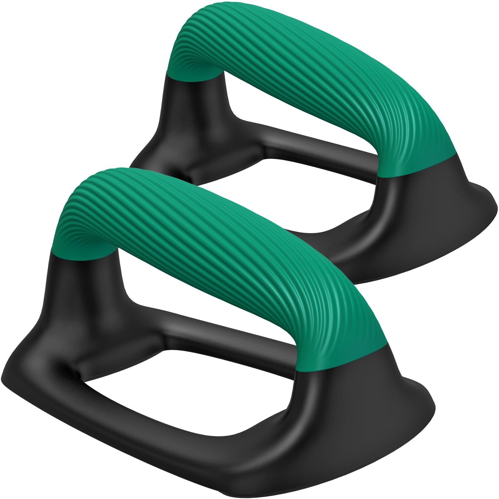 Kipika Push Up Bars, Pushup Stands With Thickened Soft Plastic Handle, Stable and Non-Slip Base, Pushup Handles Perfect for Floor Strength Training (E: Black & Green)