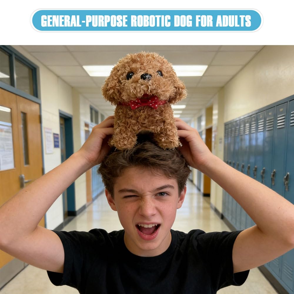 Nouveau Chien Robotisé pour Adultes 2025, Mes Chiot Robotiques Réaliste, Marche, Aboie, Remue La Queue, Chien Qui Marche Et Aboie pour Adultes et Enfants