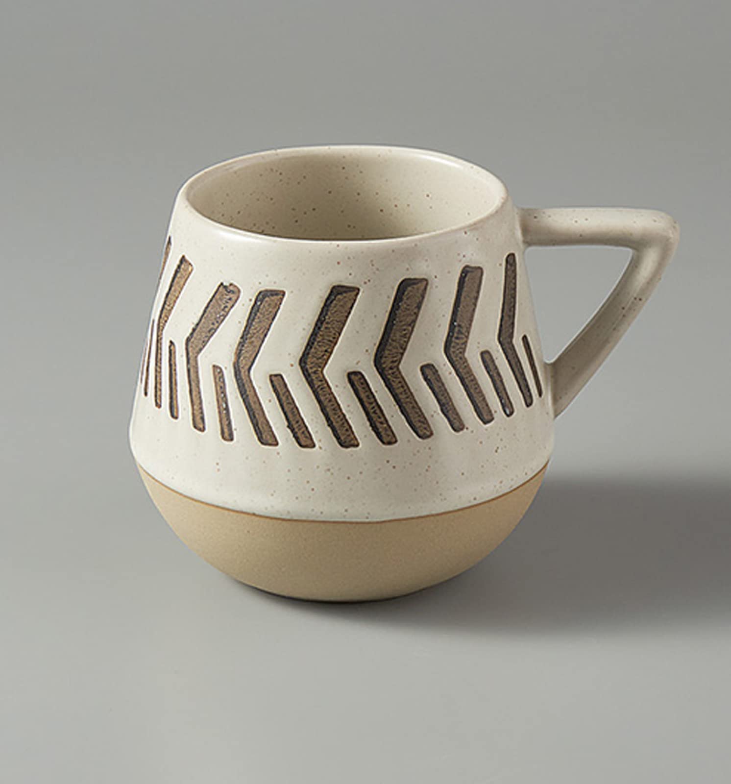 Taza de café de cerámica, Taza de té Beige con asa Grande, Taza de café de cerámica, Tazas, Regalo para la Oficina y el hogar, Juego de Tazas