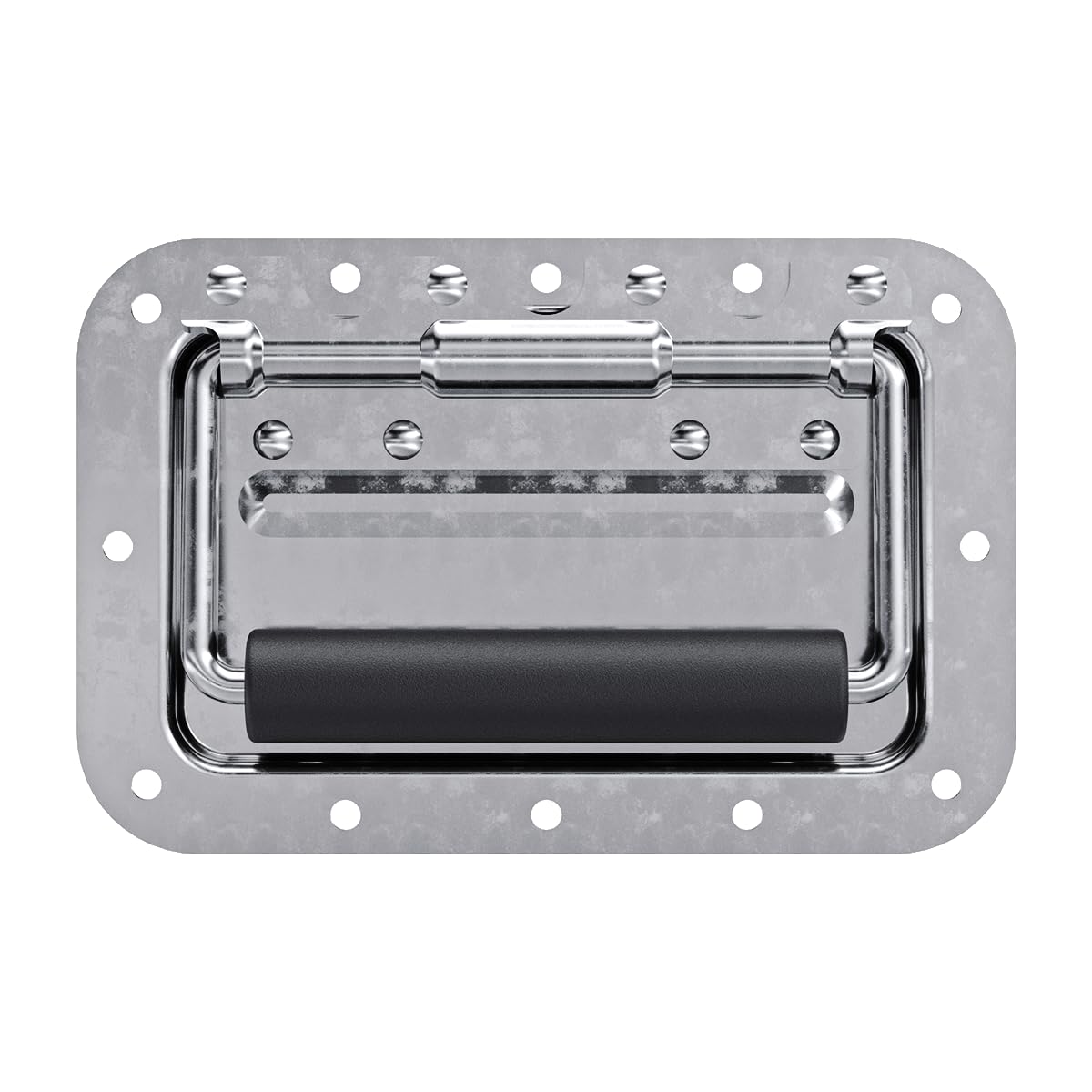 TCH Hardware 500-110800, Silver Medium Spring Loaded Steel Recessed Handle with zinc Plating Silver Medium Steel Recessed Handle