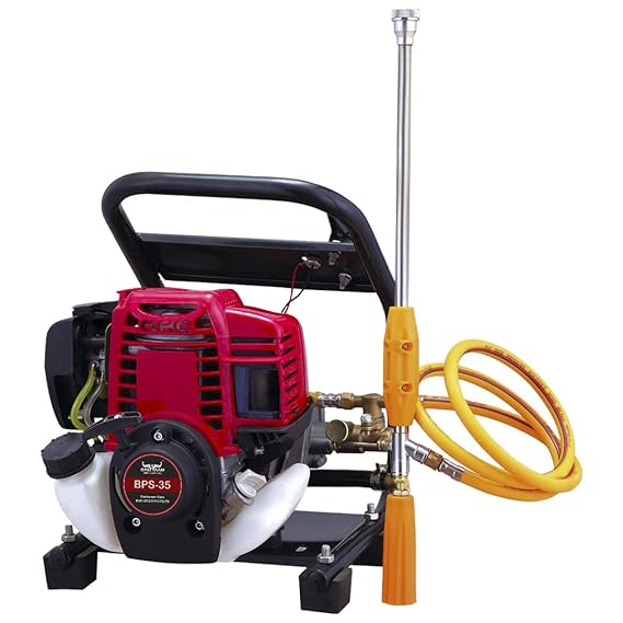 Balwaan Krishi BPS-35 Portable Power Pressure Sprayer Pump|35 cc 4 Stroke Engine, Brass Made Pressure Pump for Gardening, Cleaning|Free 500ml Engine Oil, Spray Gun & 50 Meter Hose Pipe.
