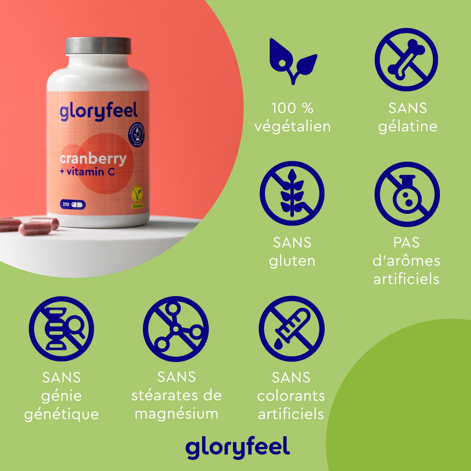 Extrait de Cranberry (25000 mg) avec Vitamine C (30 mg), Hautement Dosée avec 210 Capsules (Plus de 6 Mois), Extrait 25:1 de Canneberges Naturelles, Soutient le Système Immunitaire, 100% Végétalien
