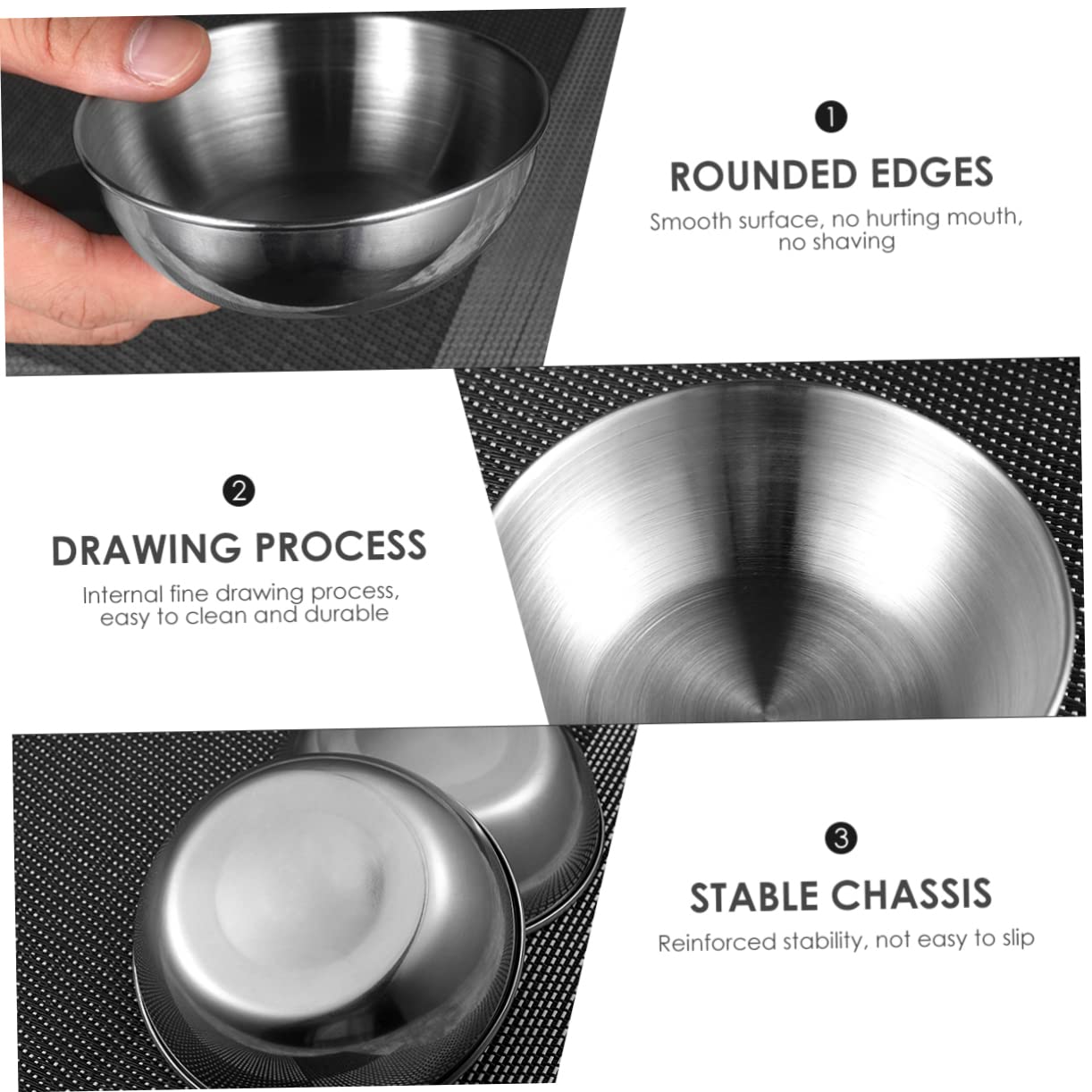 BIUDECO 8pcs Appetizer Plates Dipping Sauce Sauages The Restaurant Dining Room Round Seasoning Dish Dinnerware Food Tray Trifle Serving Tray Dip Dish Flavor Dish Dipping Bowls Silver