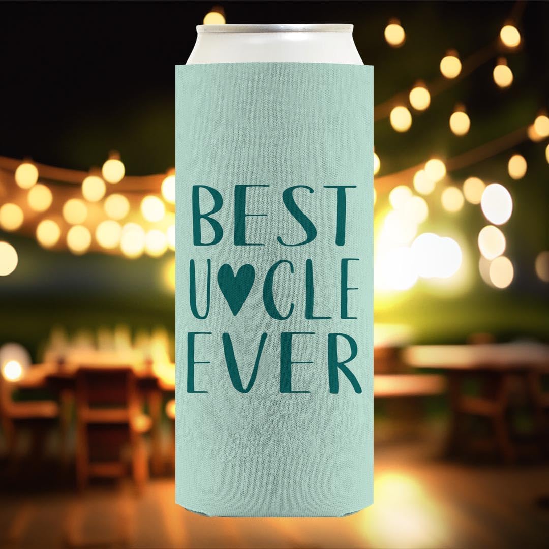 Uncle Gifts For Men Uncle Best Uncle Ever Heart Family 12-Pack Ultra Slim Can Thermocoolers