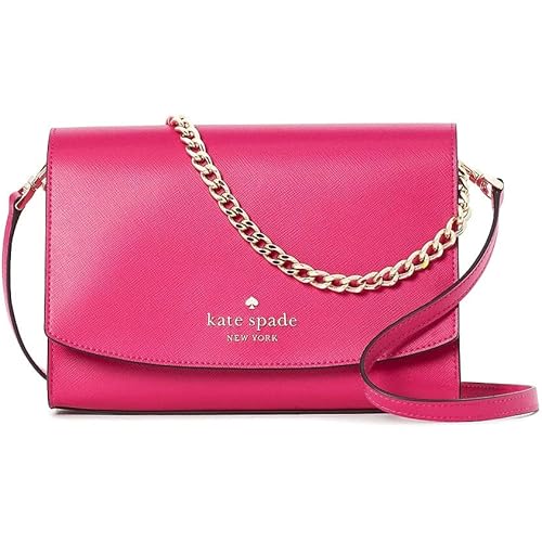 Kate Spade Carson Saffiano Leather Convertible Crossbody Bag (Deep Hibiscus)