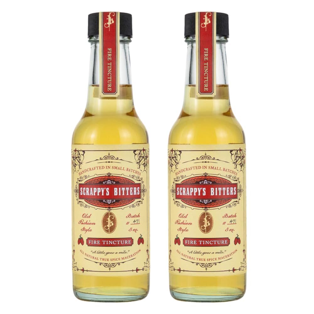 Scrappy's Bitters - Fire Tincture, 5 oz - Organic Ingredients, Finest Herbs & Zests, No Extracts, Artificial Flavors, Chemicals or Dyes. Made in the USA! (2 Pack)