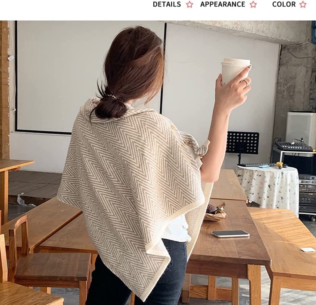Neu Gestrickter Schal aus Wollgarn, Dicker, weicher, Warmer Deckenschal, modischer Schal mit geometrischem Muster, Leichter Wickelschal 122 * 62 cm Mehrweg