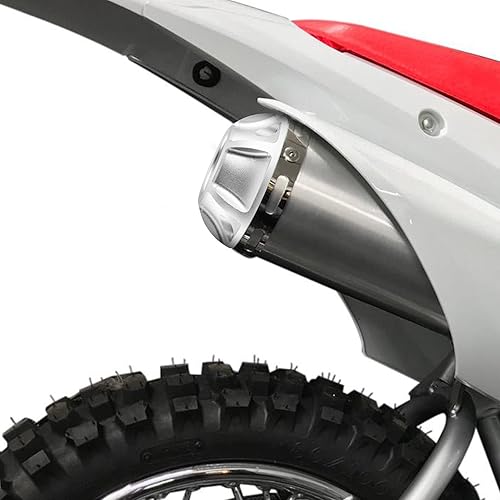 Miniatura 4 de Wsays Compatible con Honda Punta de Escape Billet Power con Arrestor de Pantalla CRF50 CRF70 CRF80 CRF100 CRF110 Silenciador de Motocicleta (Plata)