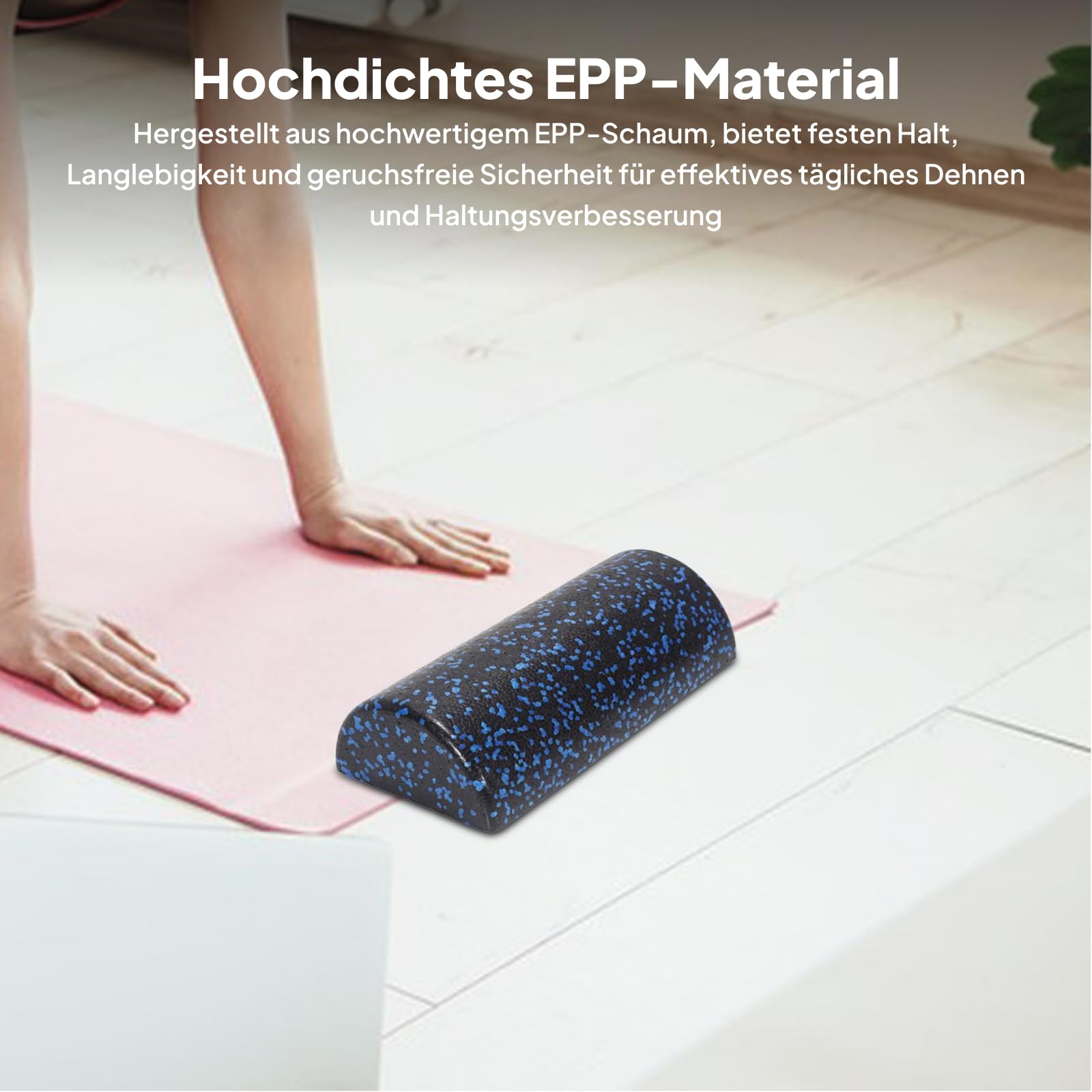 rockible Rullo in Schiuma Semicircolare Rullo a Colonna per Yoga Pilates Blocchi Yoga, Rullo Muscolare, Mezzo Rullo in Schiuma per Allenamento con Attrezzature